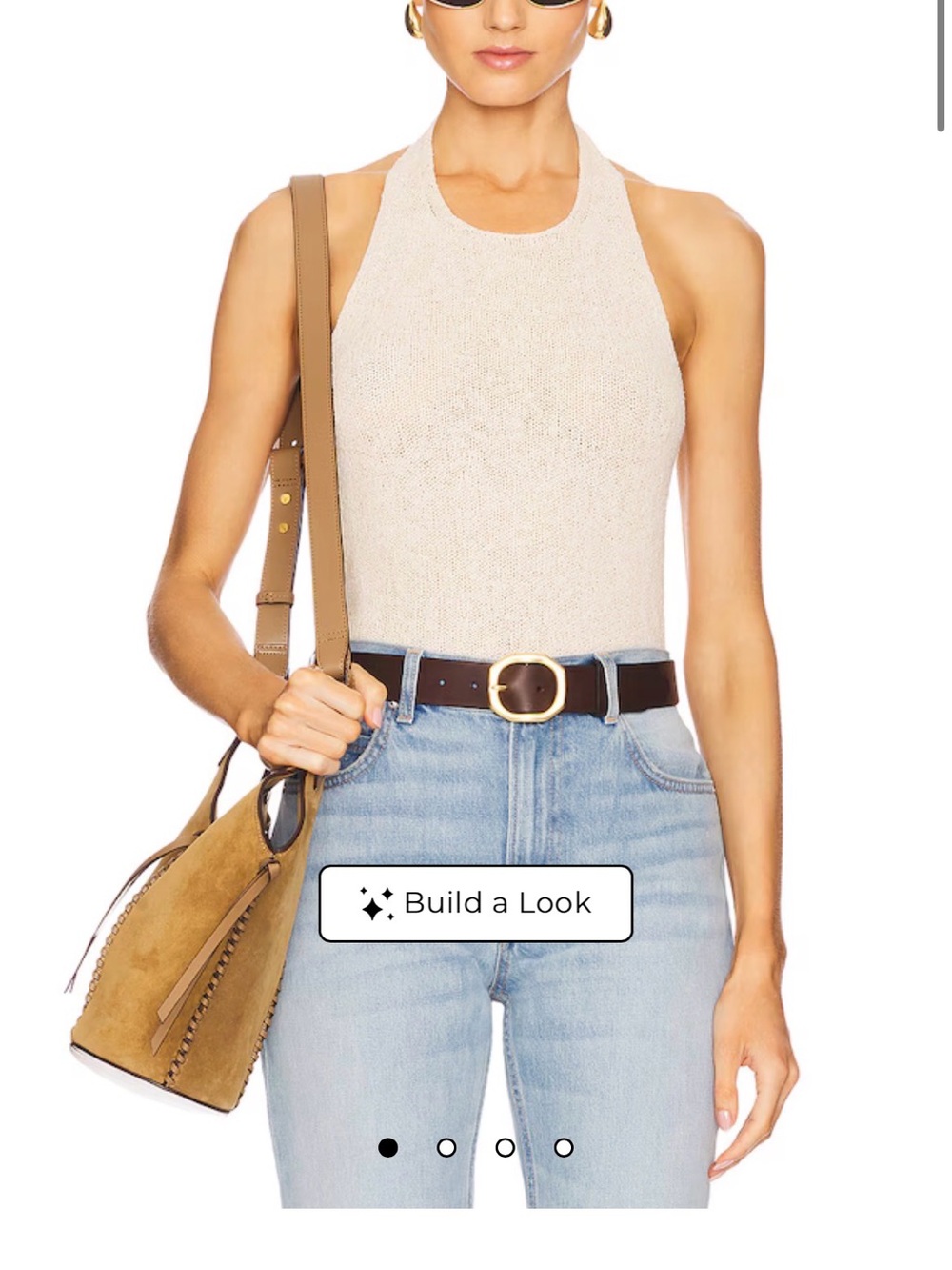 Rails Cream Halter Knit Tank